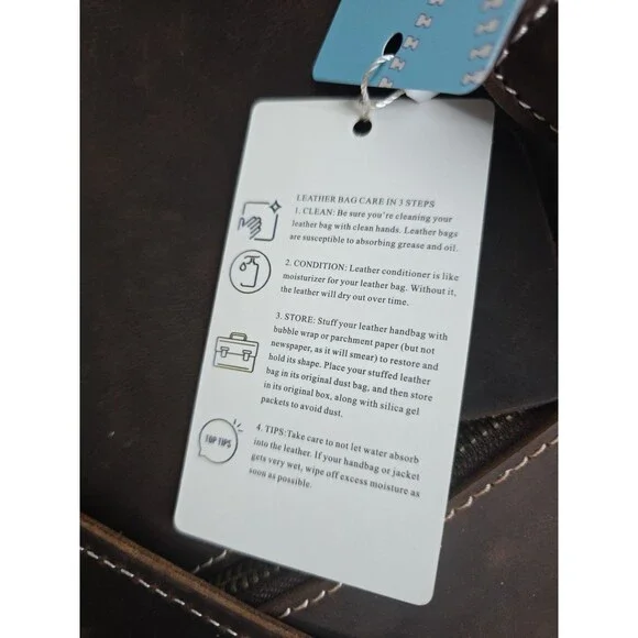 NEW LEATHFOCUS CHOCOLATE BROWN LEATHER TRAVEL DUFFLE BAG CARRY ON LUGGAGE-24inch - Picture 5 of 16